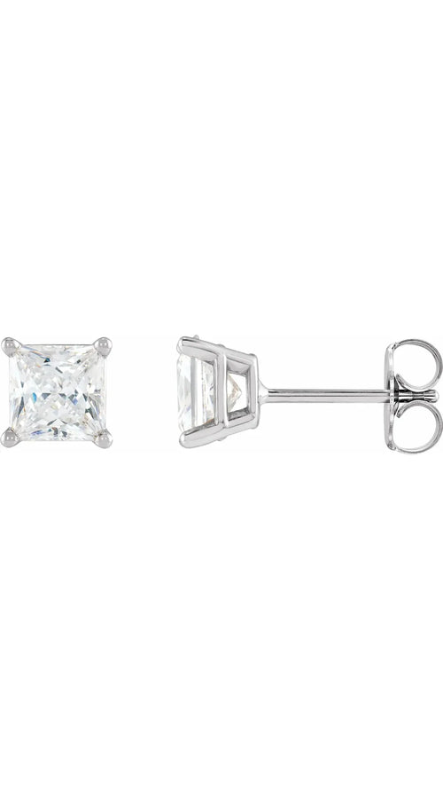 14K White 5/8 CTW Natural Diamond Earrings