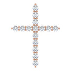 14K Rose 1/2 CTW Natural Diamond Cross Pendant