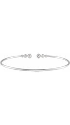 14K White 1/4 CTW Natural Diamond Cuff Bracelet