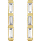 14K Yellow 1/8 CTW Natural Diamond Bar Earrings