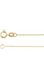 14K Yellow .65 mm Diamond-Cut Cable 18" Chain