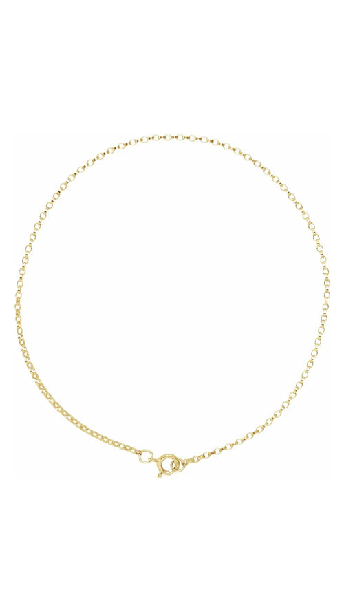 14K Yellow 1.1 mm Rolo 7" Chain