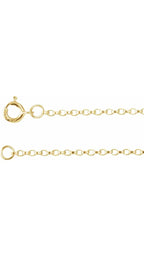 14K Yellow 1.1 mm Rolo 7" Chain