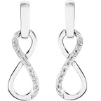 14K White 1/10 CTW Natural Diamond Infinity-Inspired Earrings