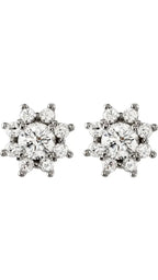 14K White Gold 1 3/4 CTW Natural Diamond Stud Earrings