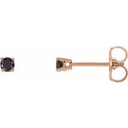 14K Rose 1/8 CTW Natural Black Diamond Stud Earrings