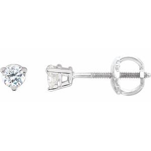 Sterling Silver 1/5 CTW Natural Diamond Earrings