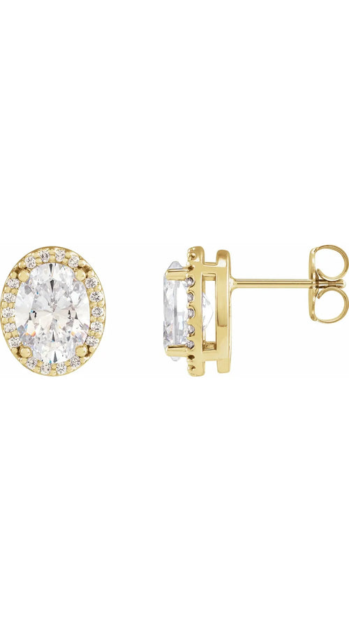 14K Yellow 1/2 CTW Natural Diamond Halo-Style Earrings