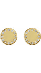 14K Yellow .05 CTW Natural Diamond Full Moon Phase Earring