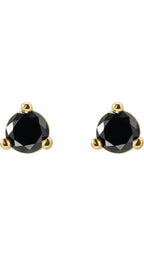 14K Yellow 1/8 CTW Natural Black Diamond Earrings