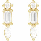 14K Yellow 1/6 CTW Natural Diamond Bar Earrings