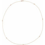 14K Rose 1/3 CTW Natural Diamond 7-Station 24" Necklace