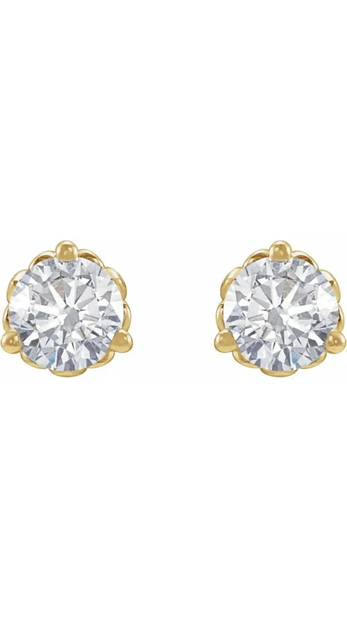 14K Yellow 1/2 CTW Lab-Grown Diamond Fleur-de-Lis Earrings