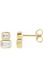 14K Yellow 1 CTW Lab-Grown Diamond Two-Stone Stud Earrings