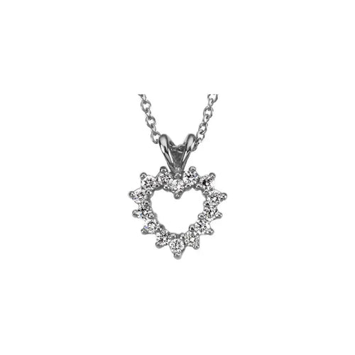 Platinum 1/5 CTW Natural Diamond Heart 18" Necklace
