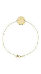14K Yellow Engravable Adjustable Disc Bracelet