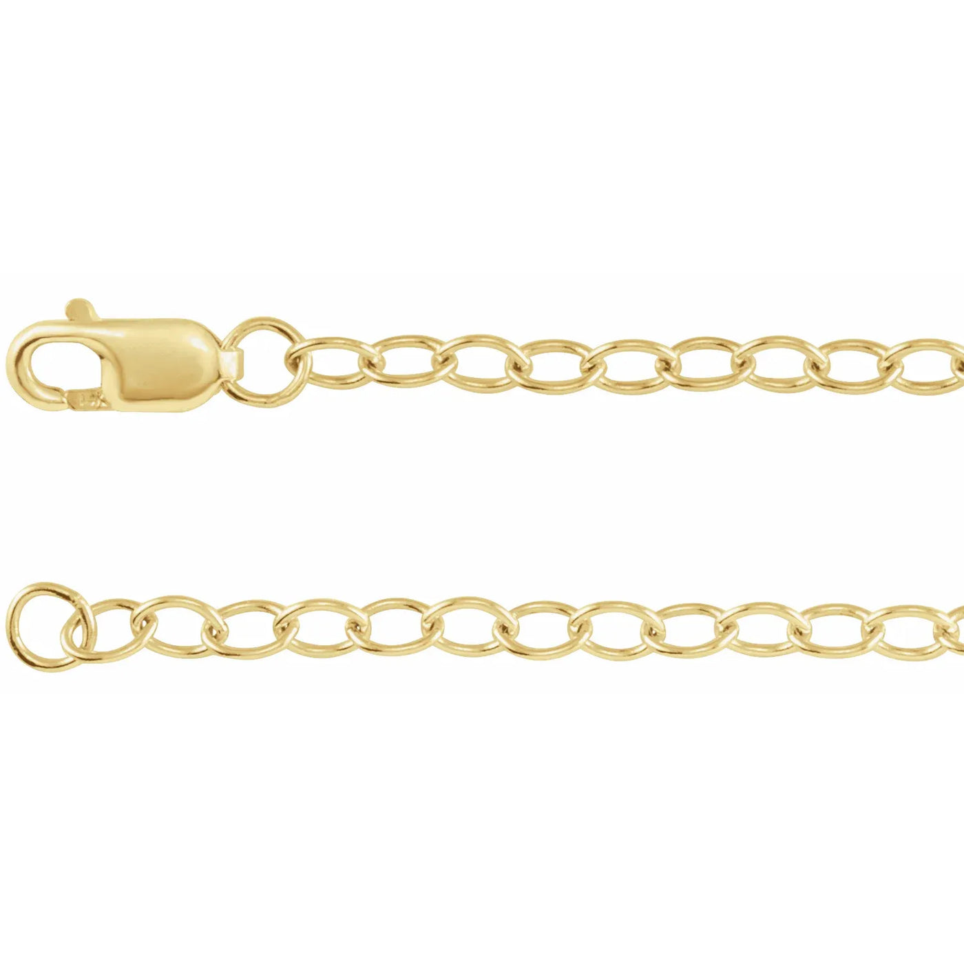 14K Yellow 2.5 mm Cable 18" Chain
