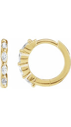 14K Yellow 1/6 CTW Natural Diamond 12 mm Hoop Earrings