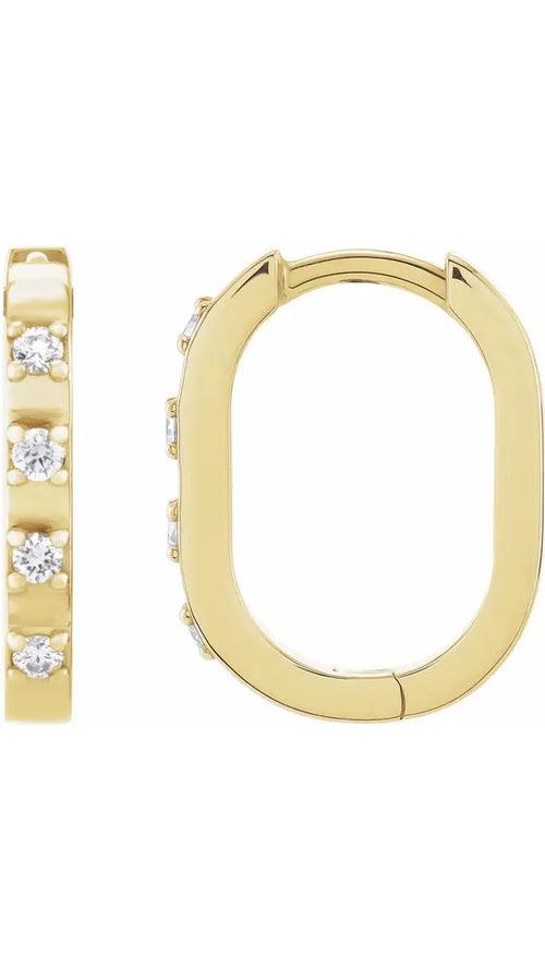 14K Yellow 1/10 CTW Natural Diamond 14 mm Hoop Earrings