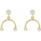 14K Yellow 1/5 Natural Diamond Mobile Earring