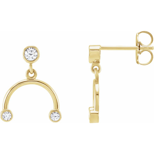 14K Yellow 1/5 Natural Diamond Mobile Earring