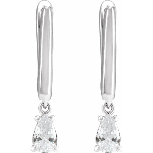 14K White 1/2 CTW Lab-Grown Diamond Lever Back Earrings