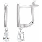 14K White 1/2 CTW Lab-Grown Diamond Lever Back Earrings
