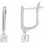14K White 1/2 CTW Lab-Grown Diamond Lever Back Earrings