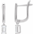 14K White 3/4 CTW Lab-Grown Diamond Lever Back Earrings