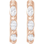 14K Rose 1/10 CTW Natural Diamond 10 mm Hoop Earrings