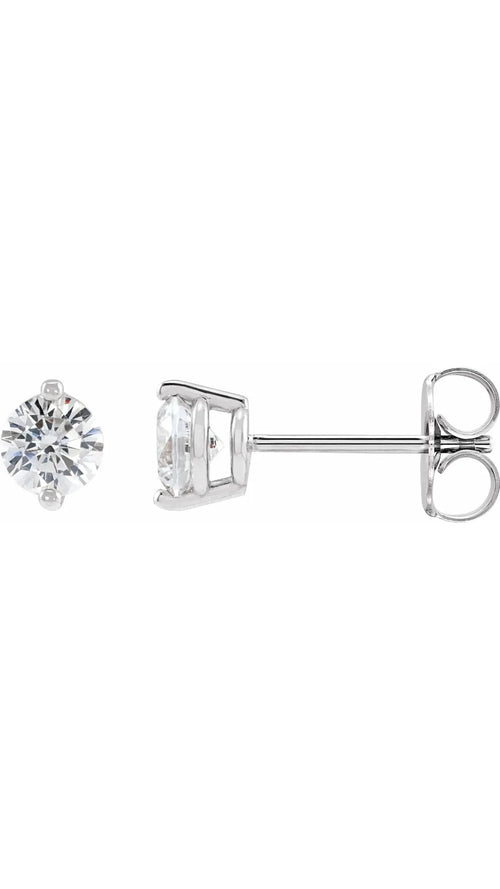 14K White 3/8 CTW Natural Diamond Stud Earrings