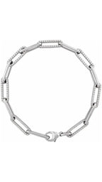 14K White 1 CTW Natural Diamond Link Bracelet