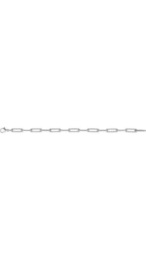 14K White 1 CTW Natural Diamond Link Bracelet