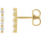 14K Yellow 1/10 CTW Natural Diamond Bar Earrings