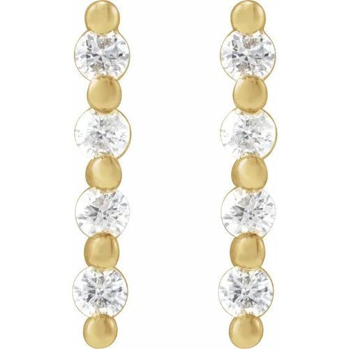 14K Yellow 1/10 CTW Natural Diamond Bar Earrings