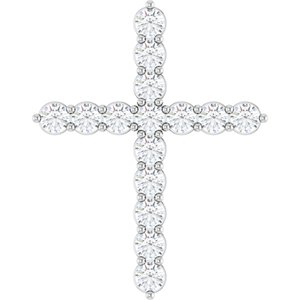 Platinum 3/4 CTW Natural Diamond Cross Pendant