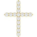 14K Yellow 3/4 CTW Natural Diamond Cross Pendant