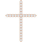 14K Rose 1 CTW Lab-Grown Diamond Cross Pendant