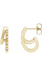 14K Yellow .05 CTW Natural Diamond Hoop Earrings