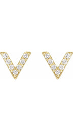 14K Yellow 1/10 CTW Natural Diamond V Earrings