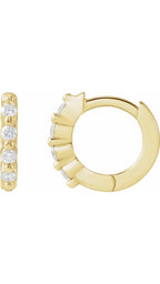 14K Yellow 1/10 CTW Natural Diamond 10.74 mm Hinged Hoop Earrings