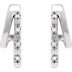 14K White .05 CTW Natural Diamond Hoop Earrings