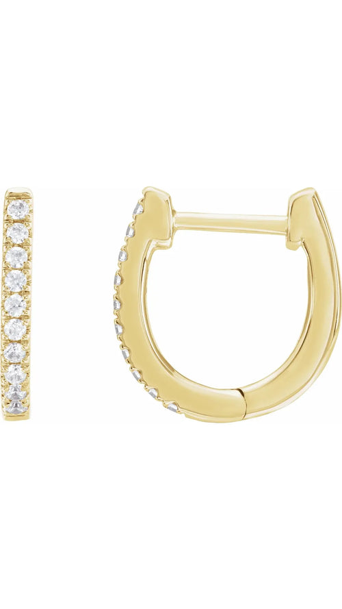 14K Yellow 1/6 CTW Lab-Grown Diamond Hoop Earrings