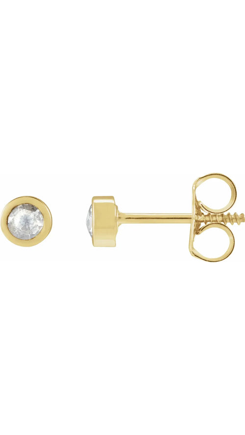 14K Yellow 1/8 CTW Rose-Cut Natural Diamond Stud Earrings
