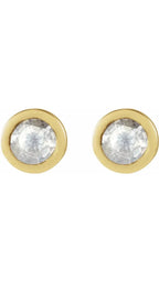 14K Yellow 1/8 CTW Rose-Cut Natural Diamond Stud Earrings