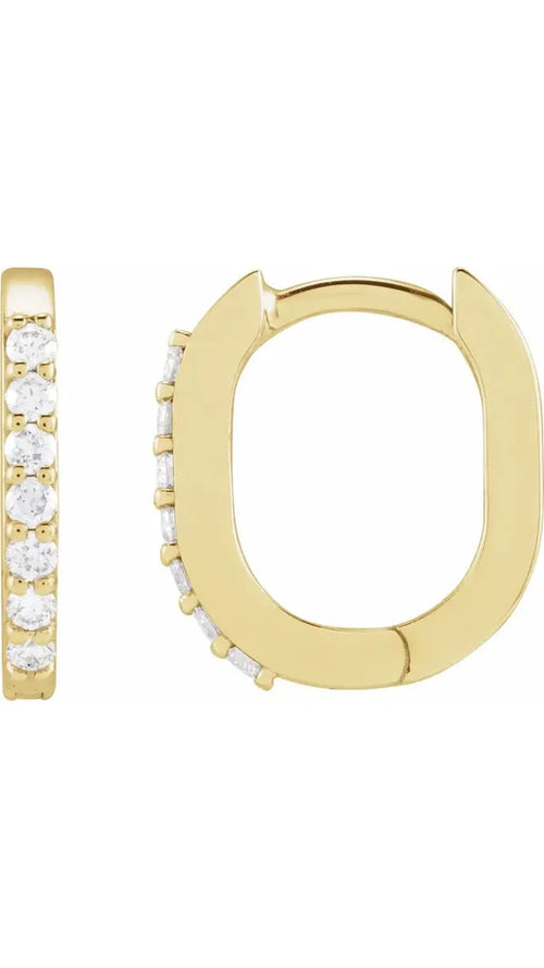 14K Yellow 1/8 CTW Natural Diamond 12 mm Hoop Earrings