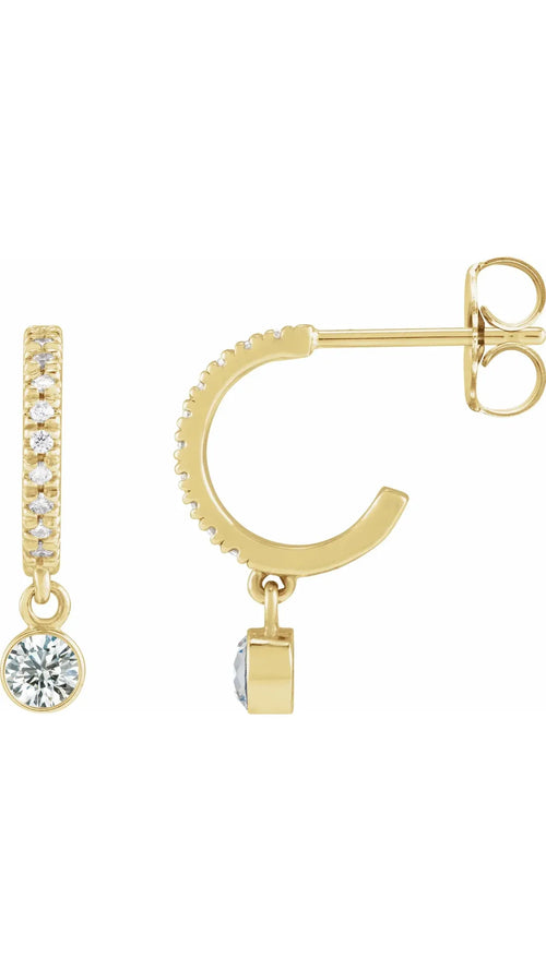 14K Yellow 1/4 CTW Natural Diamond French-Set Hoop Earrings