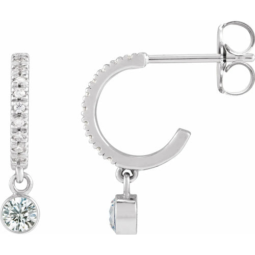 14K White 1/4 CTW Natural Diamond French-Set Hoop Earrings