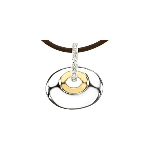 Sterling Silver & 14K Yellow .07 CTW Natural Diamond 18" Necklace