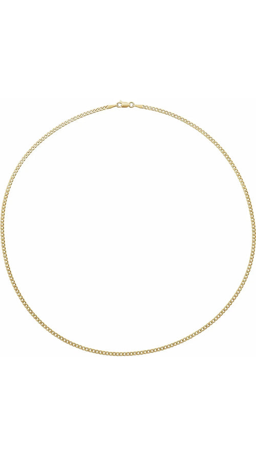 14K Yellow 2.35 mm Curb 18" Chain